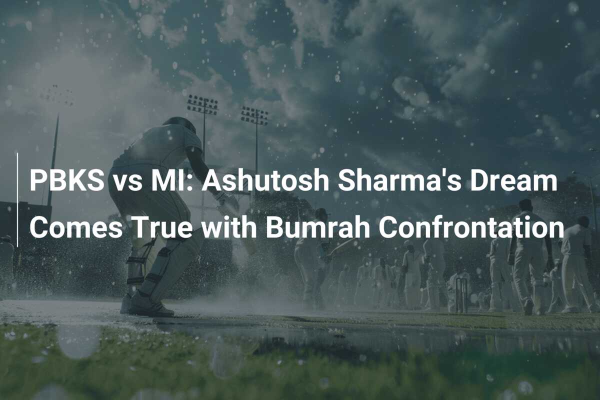 PBKS Vs MI Ashutosh Sharma S Dream Comes True With Bumrah