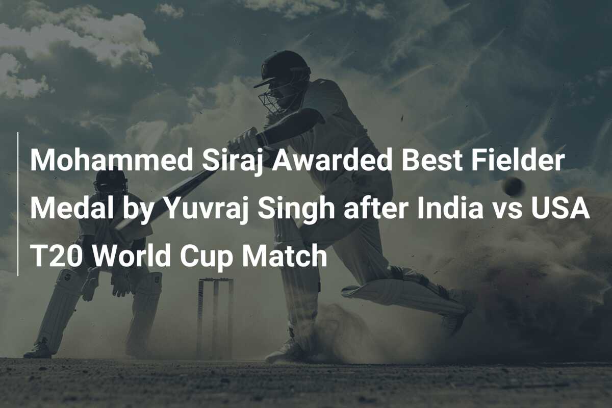 Mohammed Siraj Awarded Best Fielder Medal By Yuvraj Singh After India