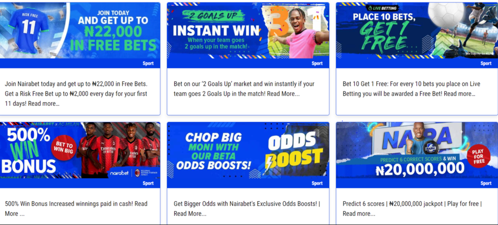 Nairabet Welcome Bonuses and promo codes in Nigeria