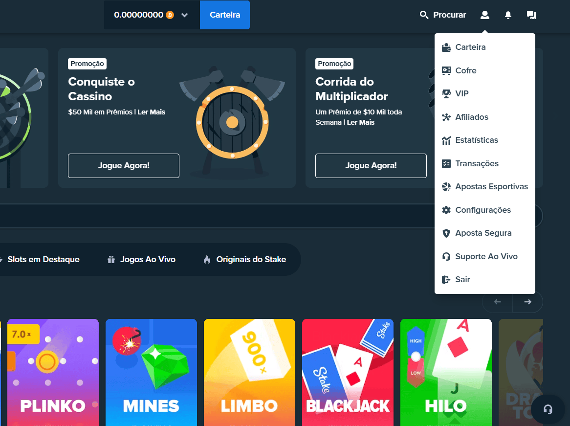 Perfil da conta stake