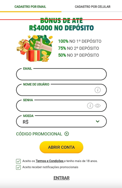 método de registro brazino777