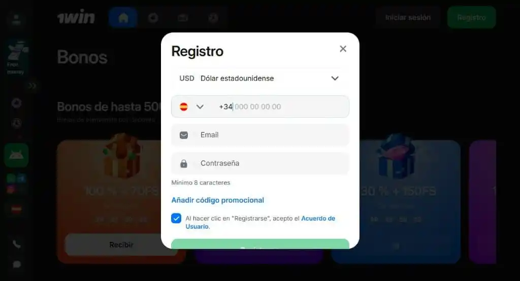 1win registration
