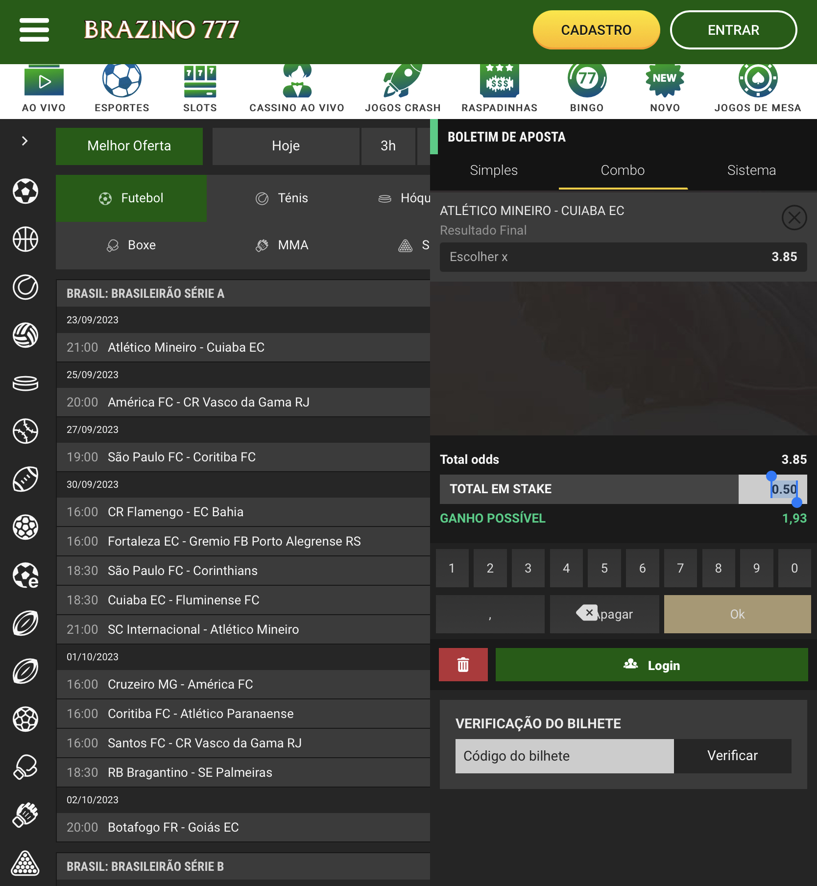 Como jogar no Brazino app