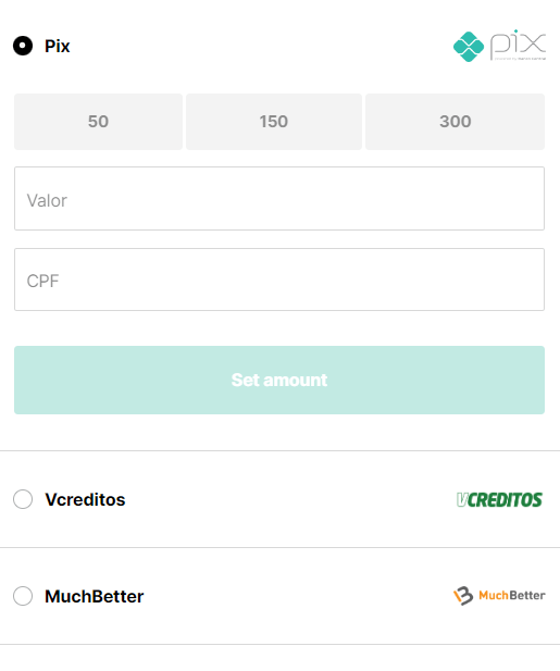 Preencha o valor do seu Pix e o seu CPF
