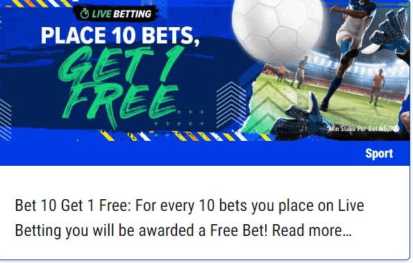 Place 10 Bets, Get 1 Free
