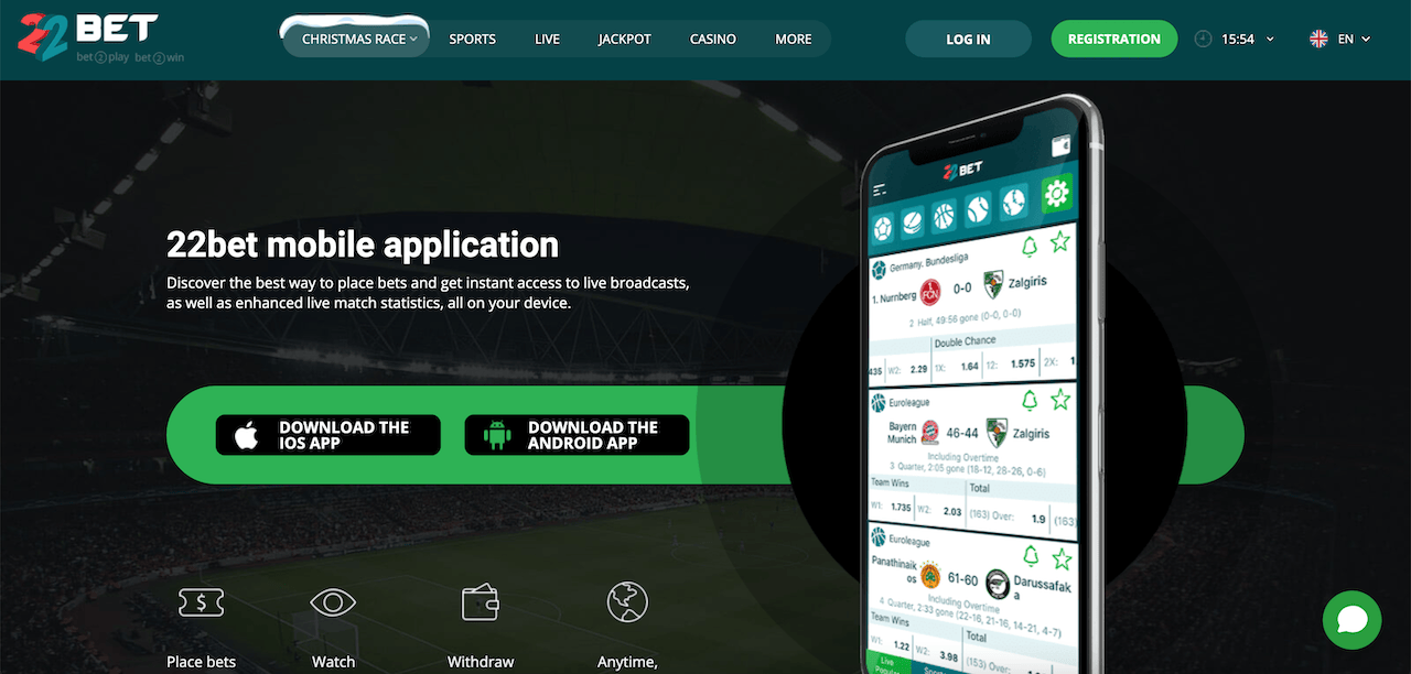 22bet app for your device