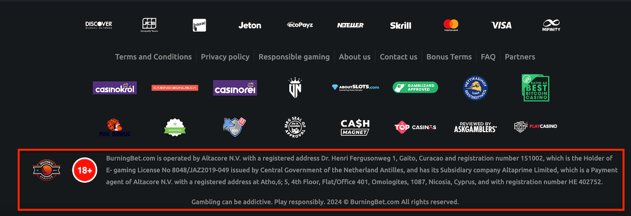 Licenza BurningBet 