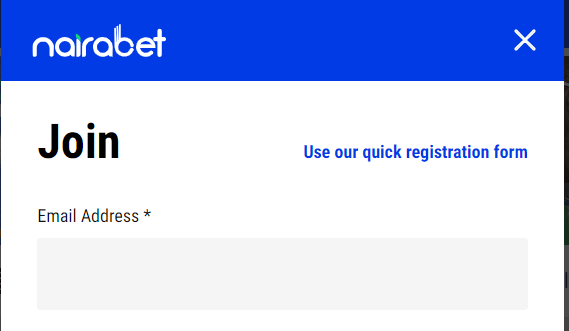  Enter your email address nairabet
