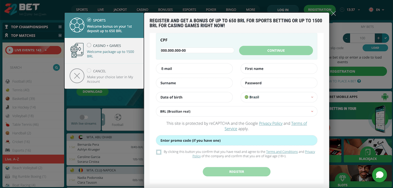 22Bet Promo Code
