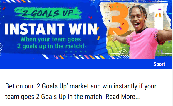 2 Goals Up Instant Wins