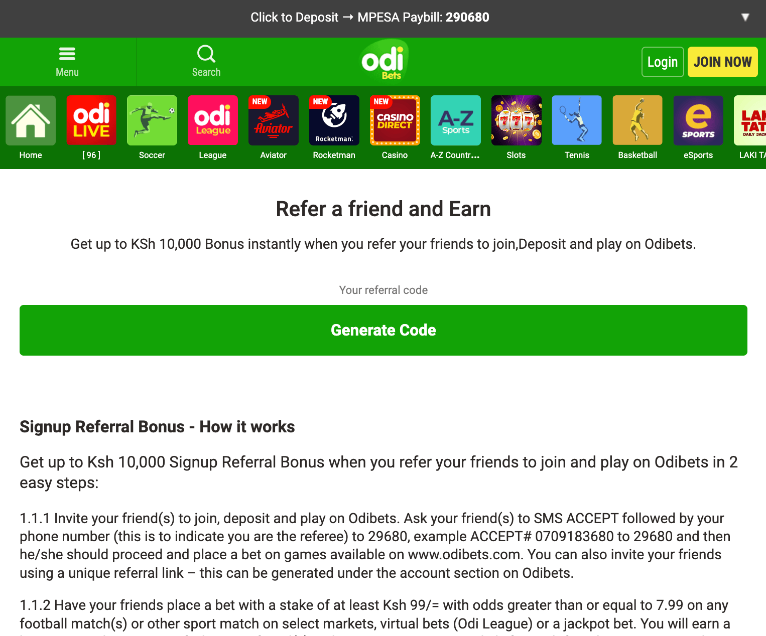 Odibets Promo Code