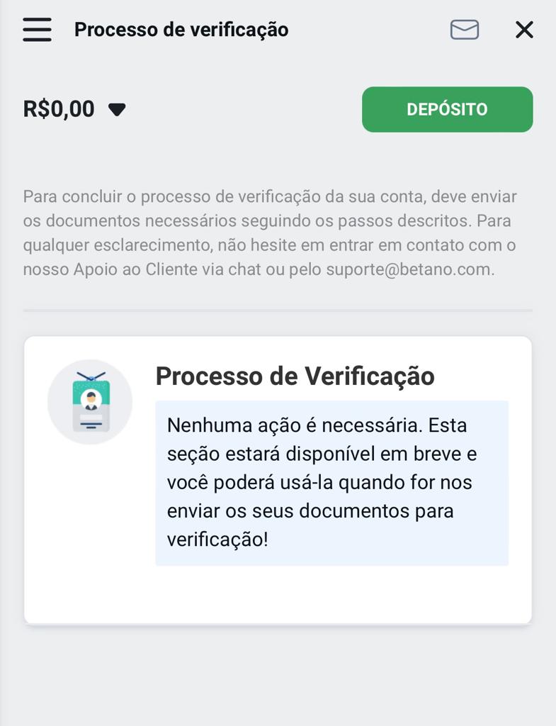 Como é a verificação das contas da Betano