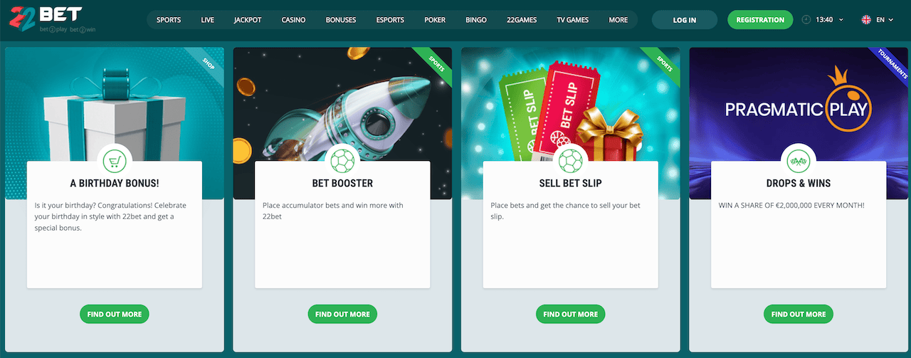 22Bet Other Bonus Offers and Promotions