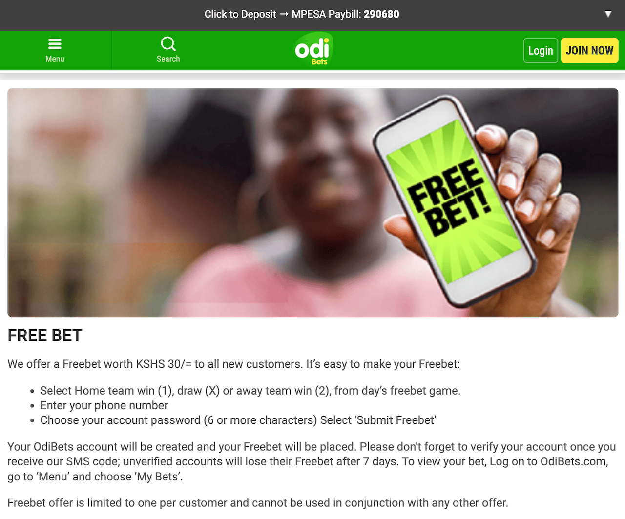 Odibets promo bonuses