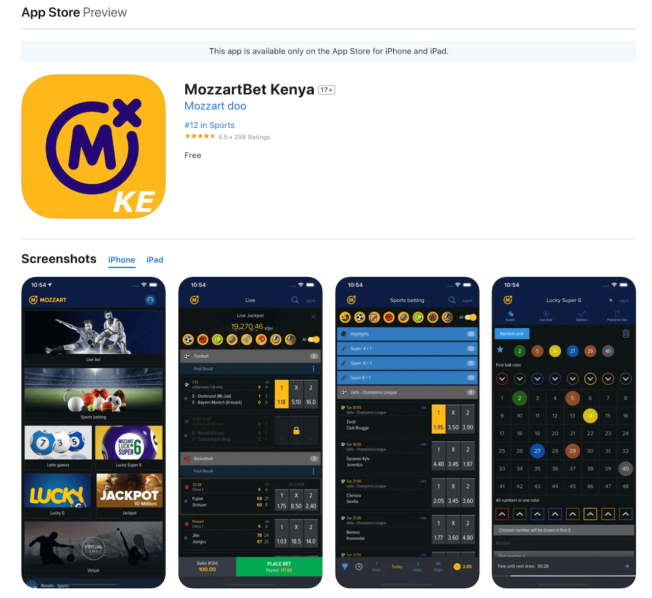 Mozzart APP for iOS