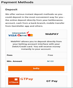 Betbonanza Deposit