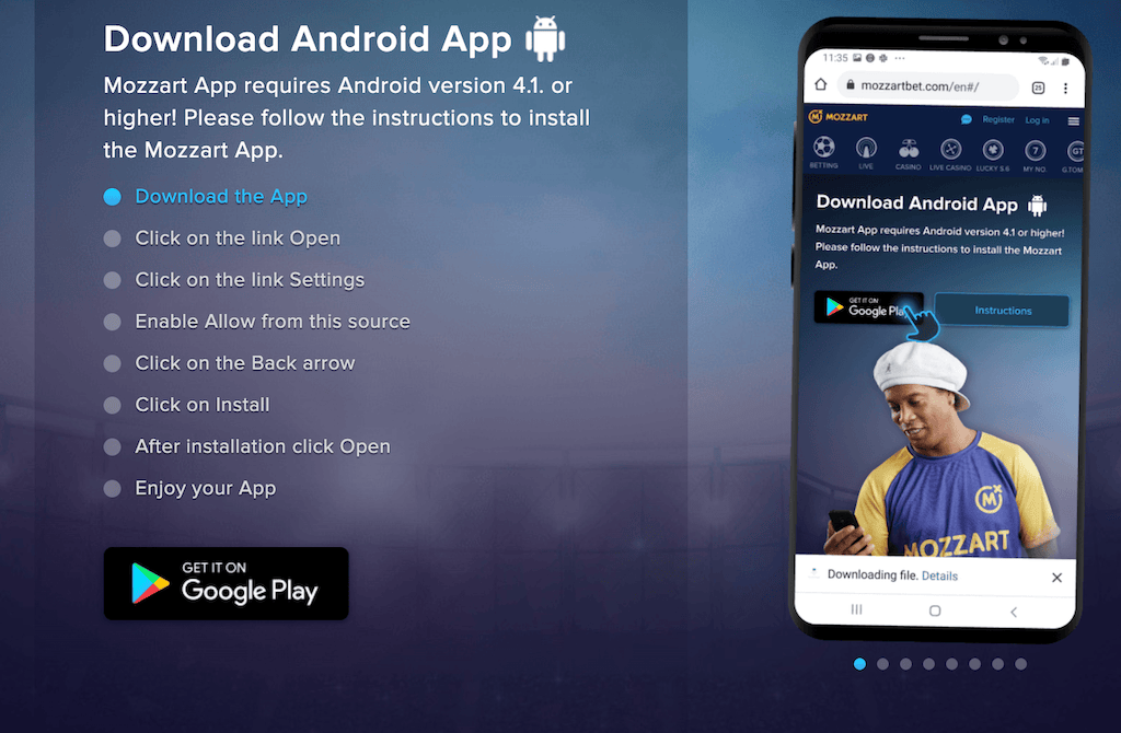 Mozzart APP for Android