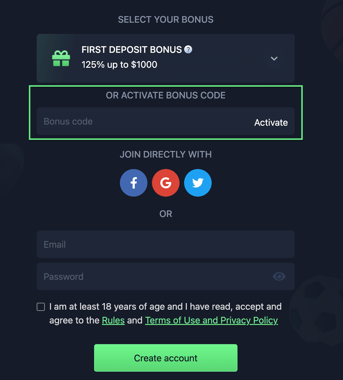 Registering an Account with Sportbet.one