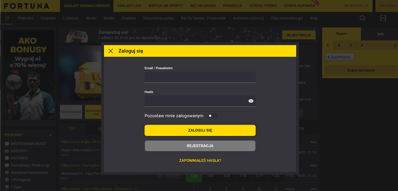 Fortuna Bet login