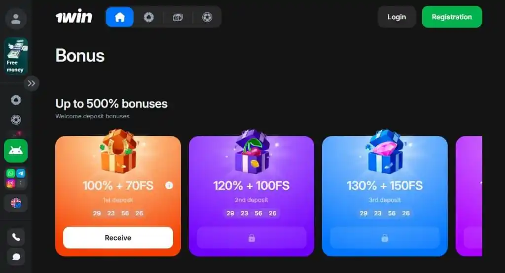 1win bonuses