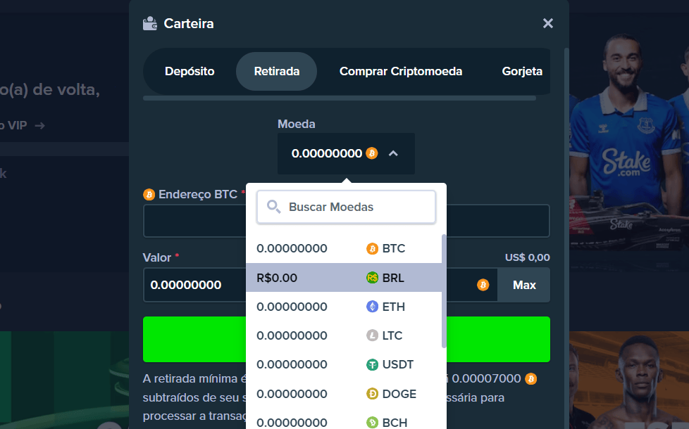 Como fazer o saque Stake via Pix