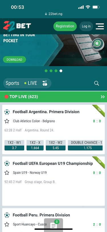 22bet Mobile app