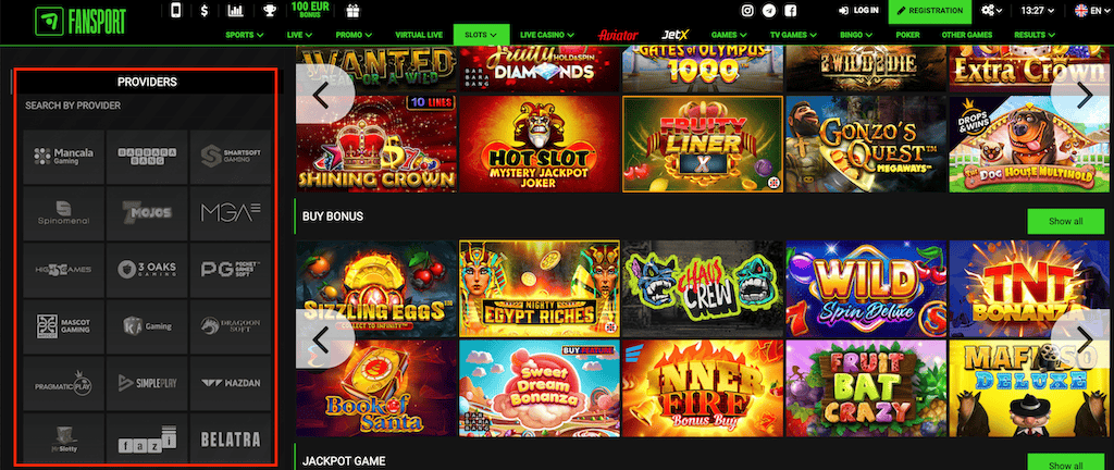 Game providers FanSport