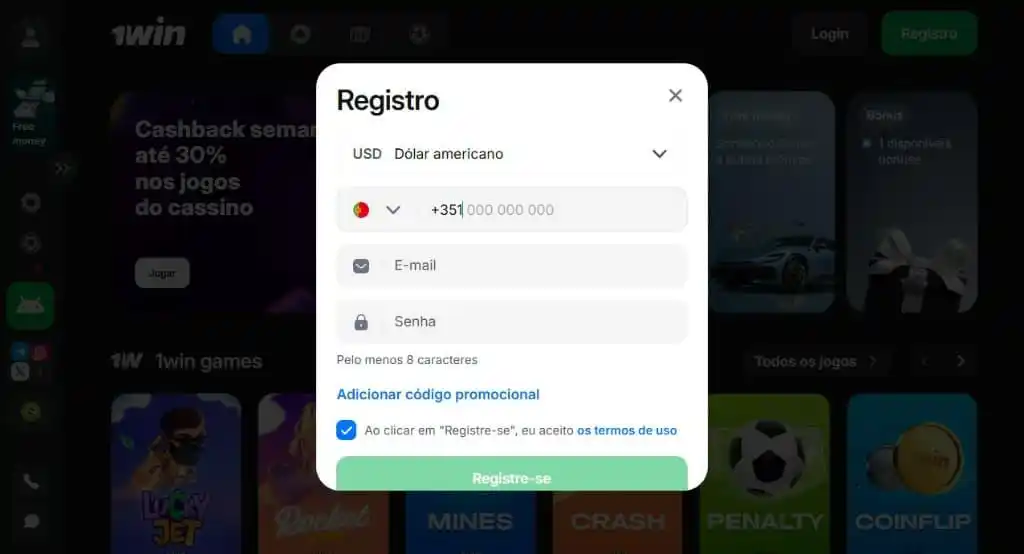 1win registration