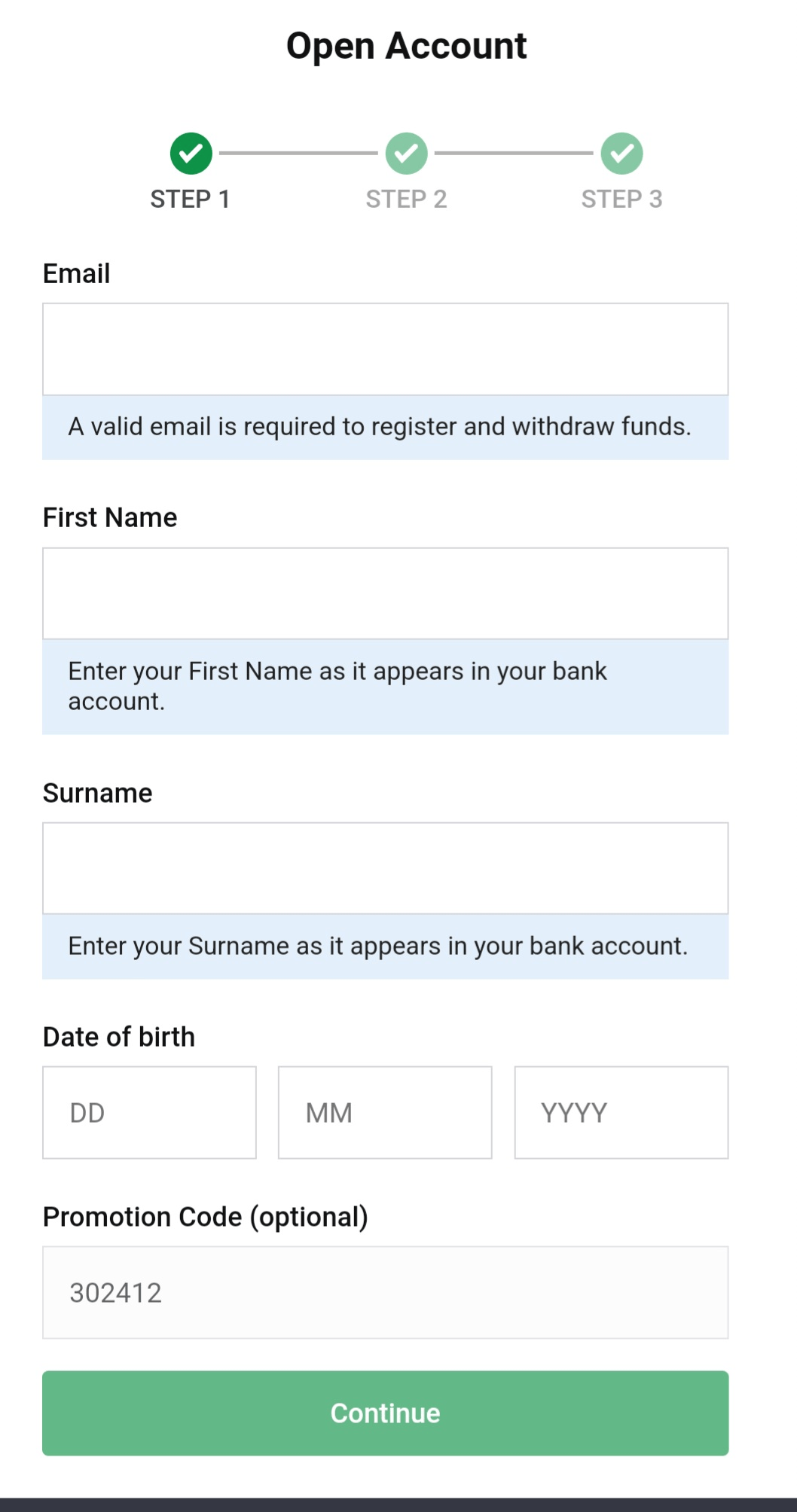 bet9ja registration page
