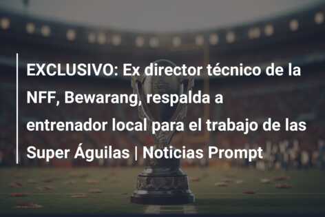 EXCLUSIVO: Ex director técnico de la NFF, Bewarang, respalda a entrenador local para el trabajo de las Super Águilas | Noticias Prompt