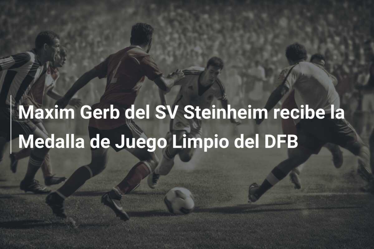 Maxim Gerb del SV Steinheim recibe la Medalla de Juego Limpio del DFB