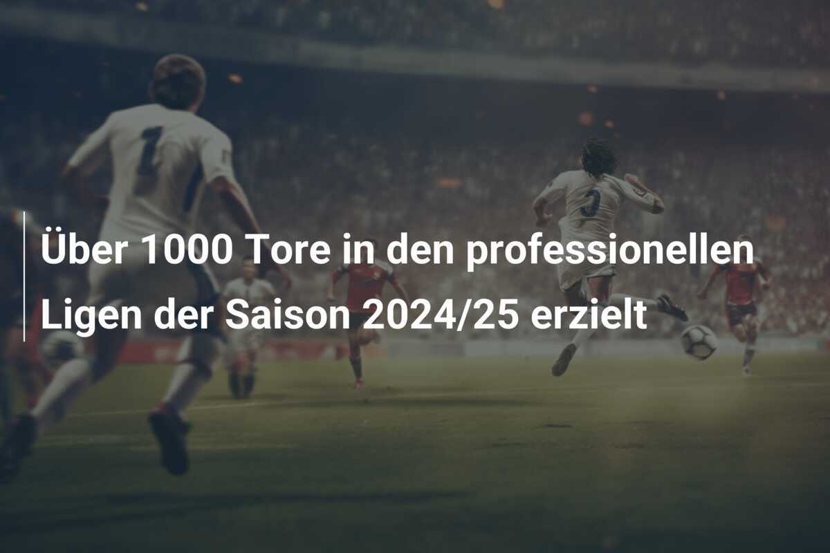 Über 1000 Tore in den professionellen Ligen der Saison 2024/25 erzielt