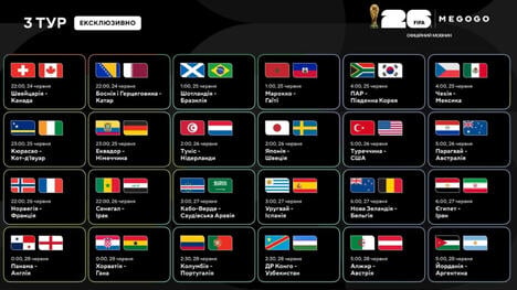 MEGOGO trasmetterà il terzo turno dei Mondiali 2026