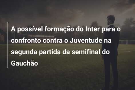 A possível formação do Inter para o confronto contra o Juventude na segunda partida da semifinal do Gauchão