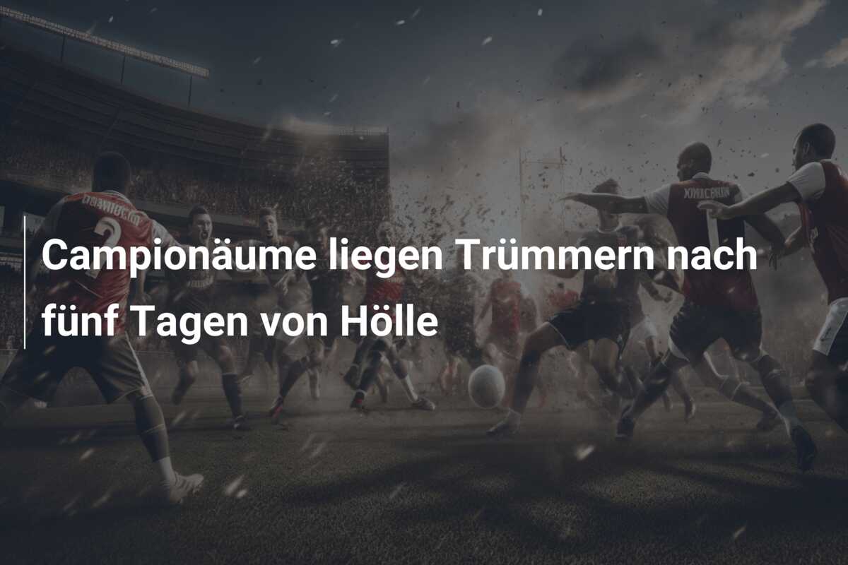 Campionäume liegen Trümmern nach fünf Tagen von Hölle