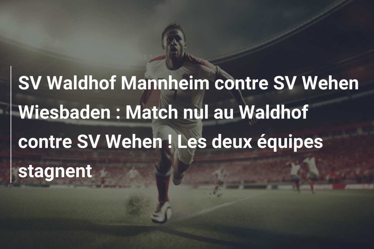 SV Waldhof Mannheim contre SV Wehen Wiesbaden : Match nul au Waldhof contre SV Wehen ! Les deux équipes stagnent
