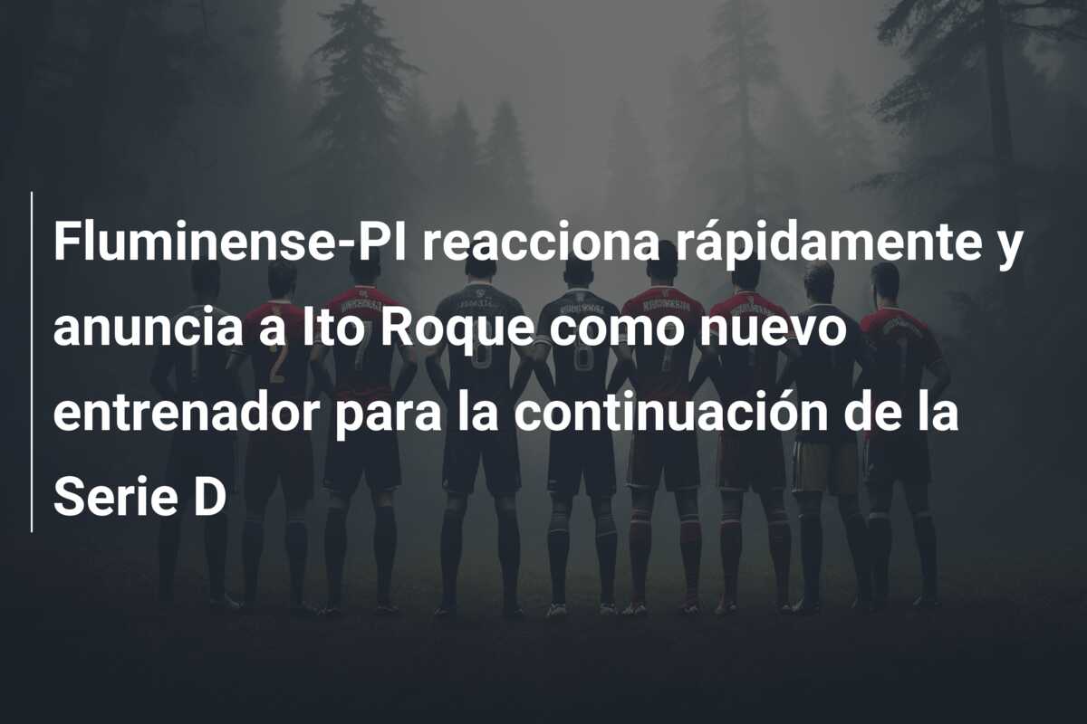 Fluminense-PI reacciona rápidamente y anuncia a Ito Roque como nuevo entrenador para la continuación de la Serie D