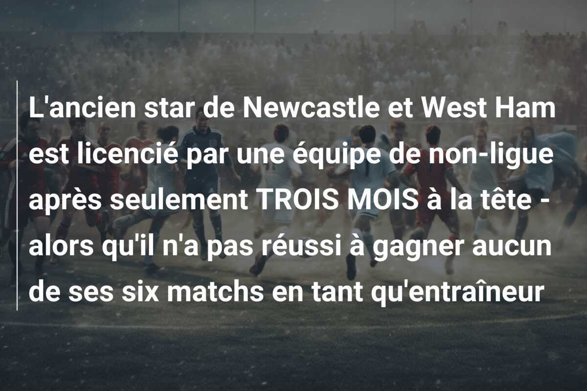 L’ancien star de Newcastle et West Ham est licencié par une équipe de non-ligue après seulement TROIS MOIS à la tête – alors qu’il n’a pas réussi à gagner aucun de ses six matchs en tant qu’entraîneur