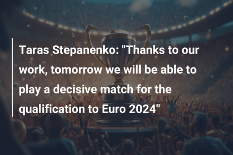 Taras Stepanenko: “Thanks to our work, tomorrow we will be able to play a decisive match for the qualification to Euro 2024”