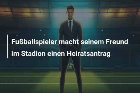 Fußballspieler macht seinem Freund im Stadion einen Heiratsantrag