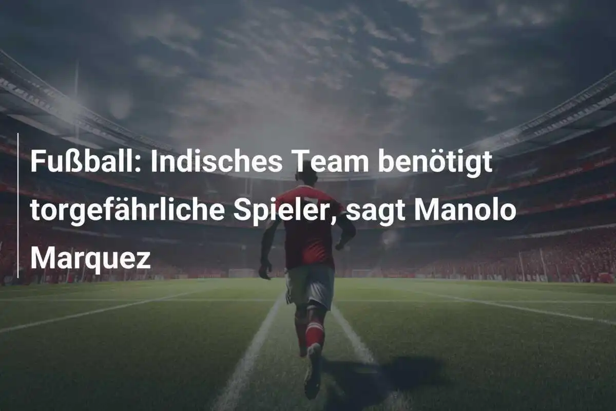 Fußball: Indisches Team benötigt torgefährliche Spieler, sagt Manolo Marquez