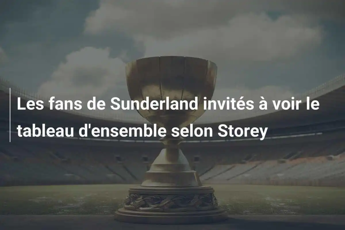 Les fans de Sunderland invités à voir le tableau d'ensemble selon Storey