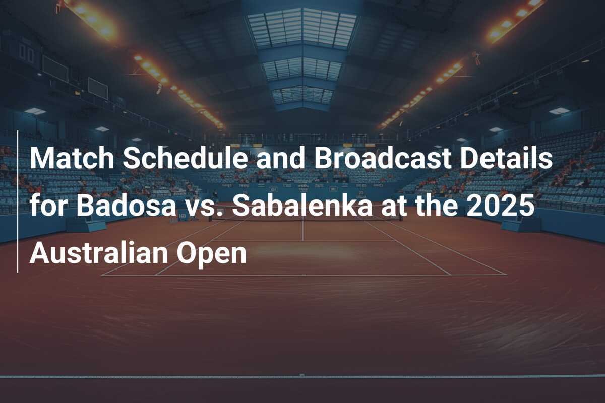 Match Schedule and Broadcast Details for Badosa vs. Sabalenka at the