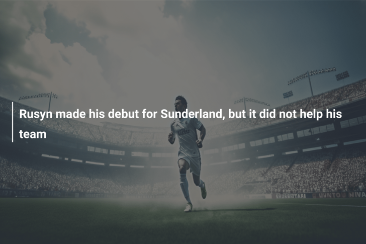 Rusyn made his debut for Sunderland, but it did not help his team