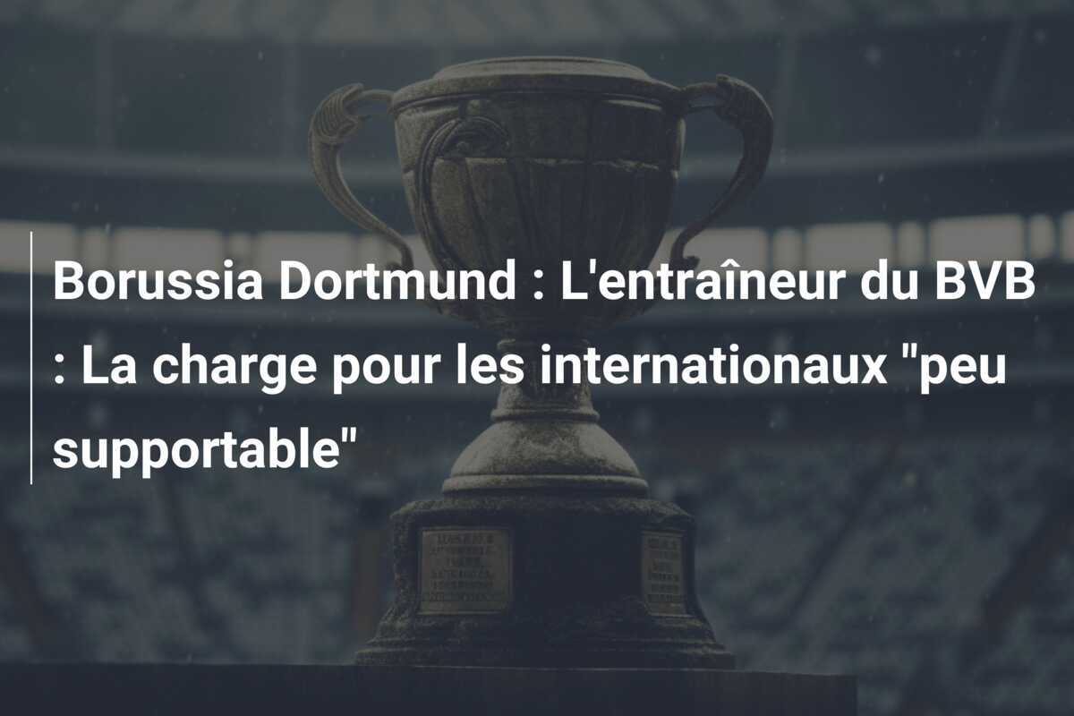 Borussia Dortmund : L'entraîneur du BVB : La charge pour les internationaux "peu supportable"