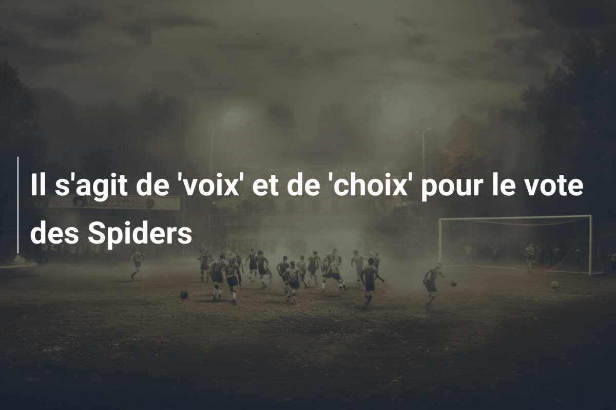 Il s'agit de 'voix' et de 'choix' pour le vote des Spiders