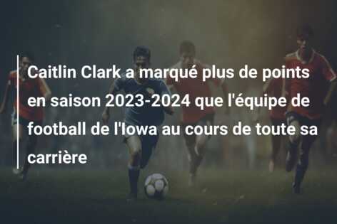 Caitlin Clark a marqué plus de points en saison 2023-2024 que l’équipe de football de l’Iowa au cours de toute sa carrière