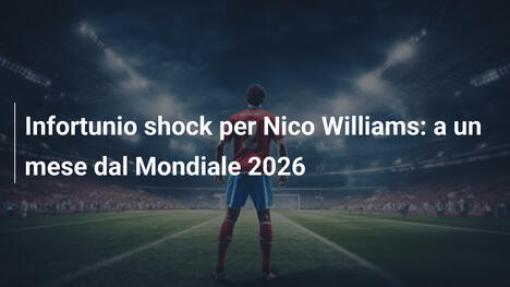 Infortunio shock per Nico Williams: a un mese dal Mondiale 2026