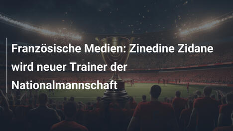 Französische Medien: Zinedine Zidane wird neuer Trainer der Nationalmannschaft