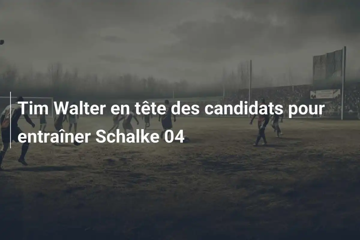 Tim Walter en tête des candidats pour entraîner Schalke 04